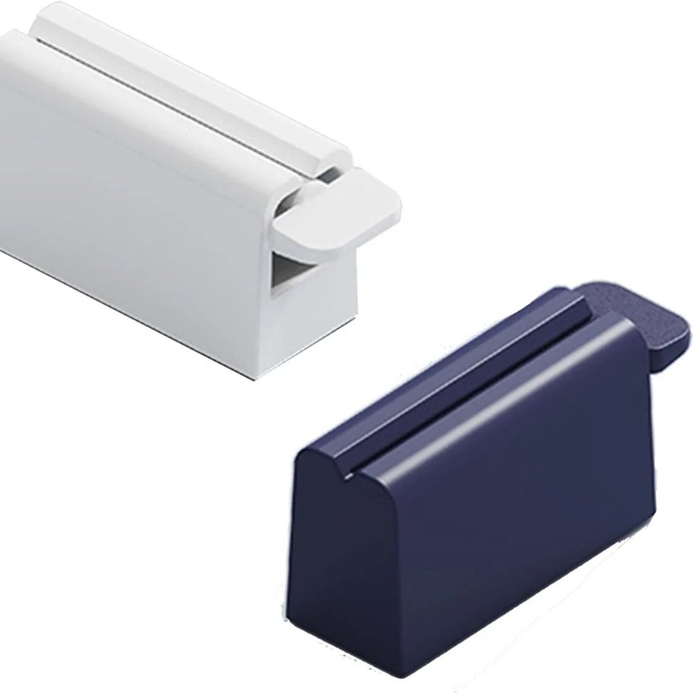 Set of 2 Rolling Tube Toothpaste Squeezer Dispenser White/Navy Blue